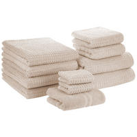 BADEHANDTUCH 11-teiligBeige Atai - Beige, Textil (70/140cm) - Beliani