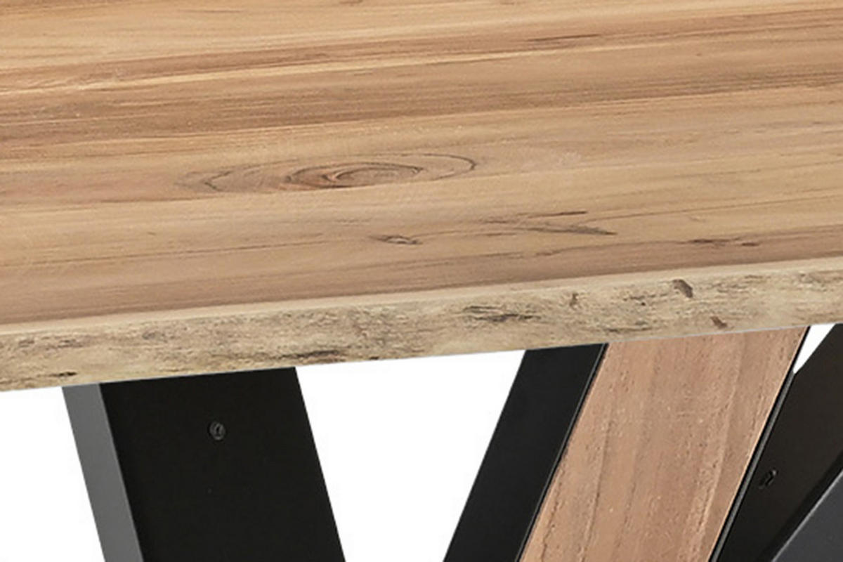 ESSTISCH MIAM - Beige/Schwarz, Holz/Metall (80/140/76cm) - SAM