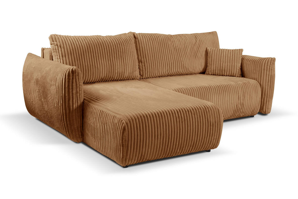 ECKSOFA HALLORA - Dunkelgelb (Tilia 56) - Dunkelgelb, Holzwerkstoff (257/177cm) - Möblo