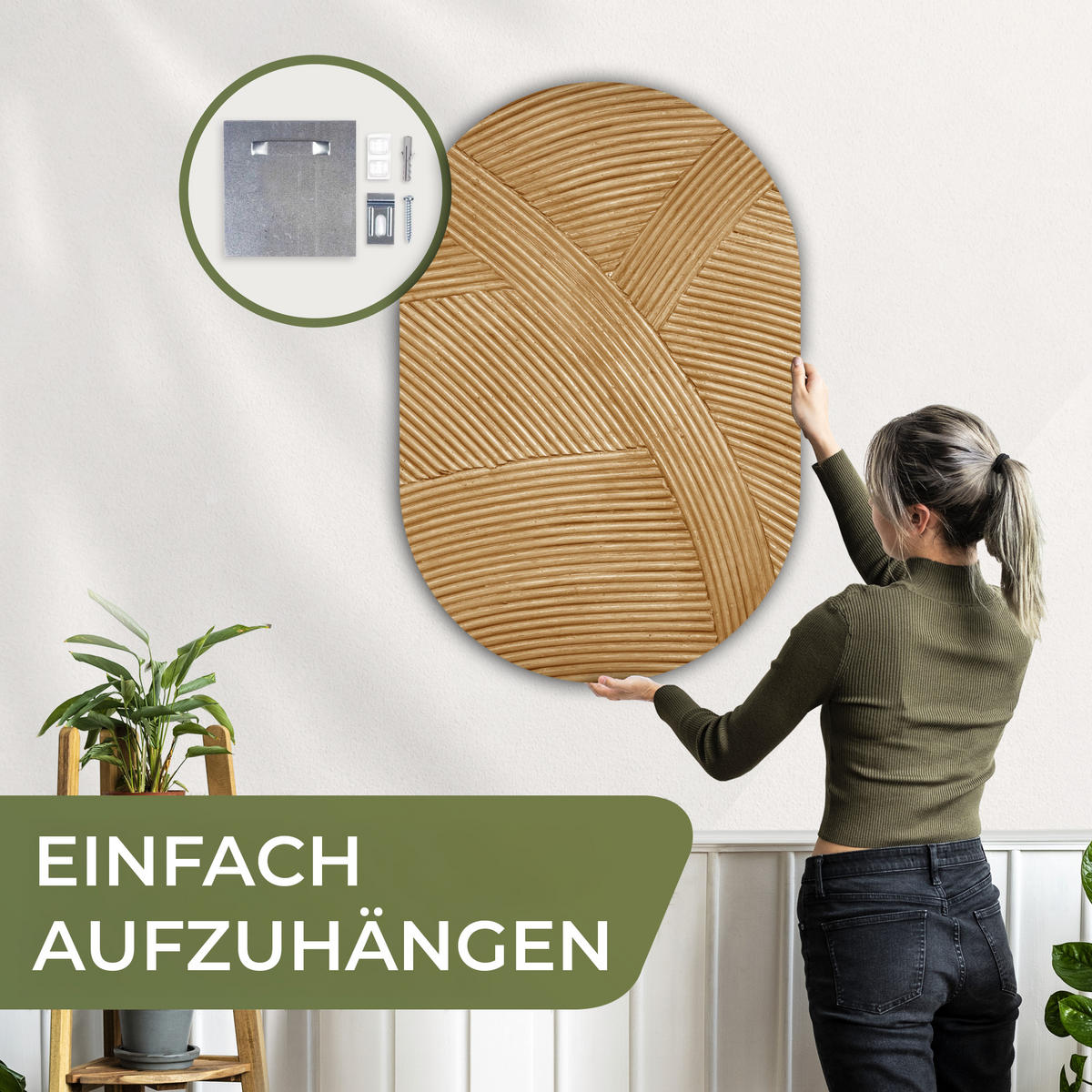 WANDBILD Struktur - Natur - Kunst - Rattan 80x120 cm - Naturfarben, Kunststoff (80/120cm) - MuchoWow
