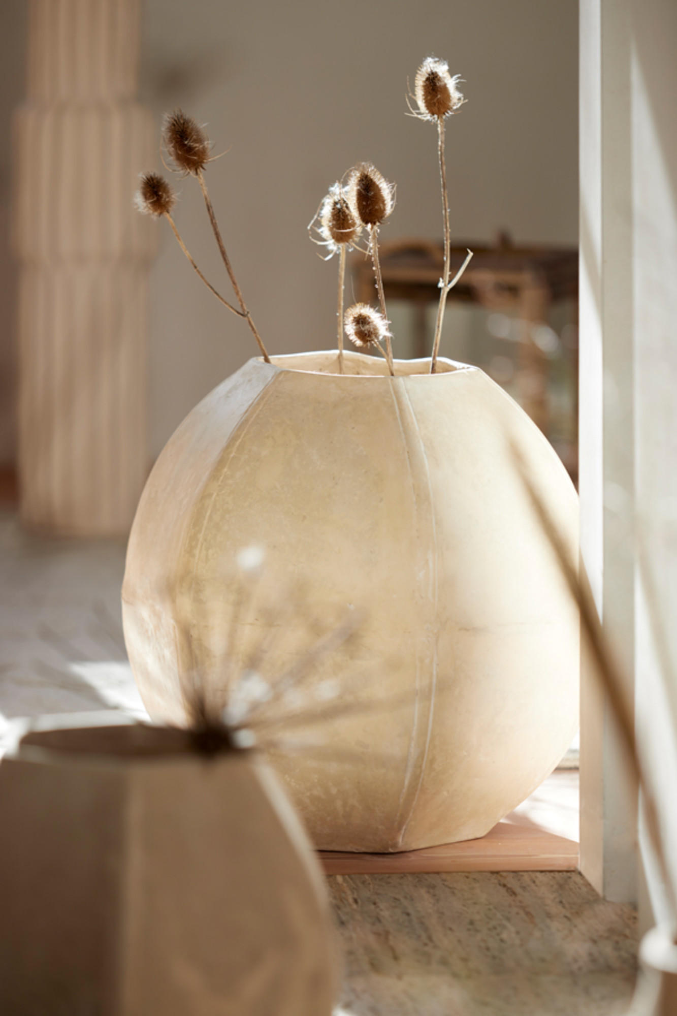 VASE Melis Weiß Ø51/44,5 cm - Weiß, Papier (44.5cm) - Light & Living