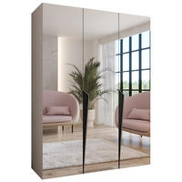 DREHTÜRENSCHRANK 202/150/52 3-türig - Beige/Schwarz, Holz/Metall (150/202/52cm) - Abiks Möbel