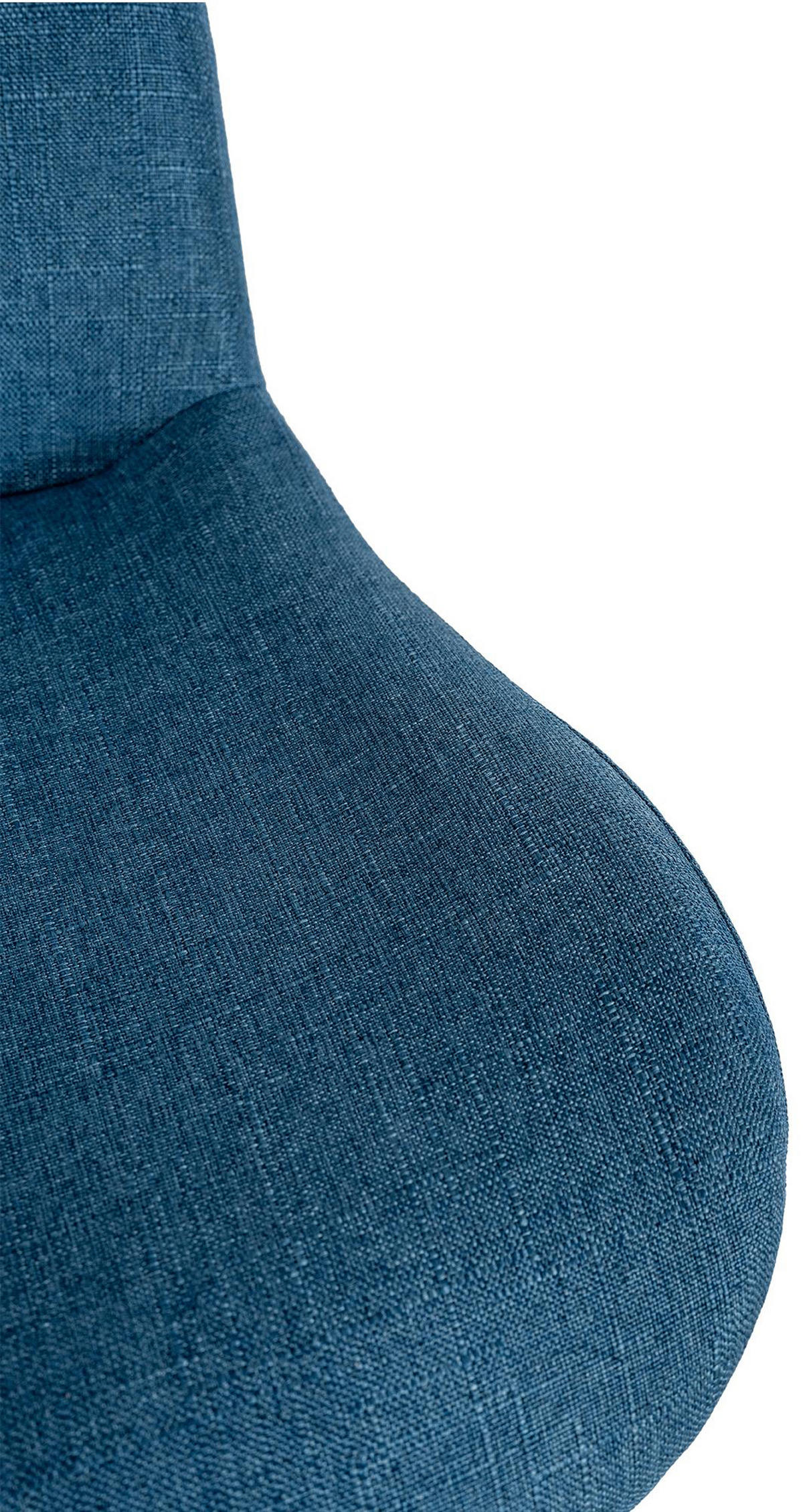 BARHOCKER 2er Set Salomon Weiß Stoff blau - Blau/Schwarz, Metall (50/106/52cm) - TPFLiving