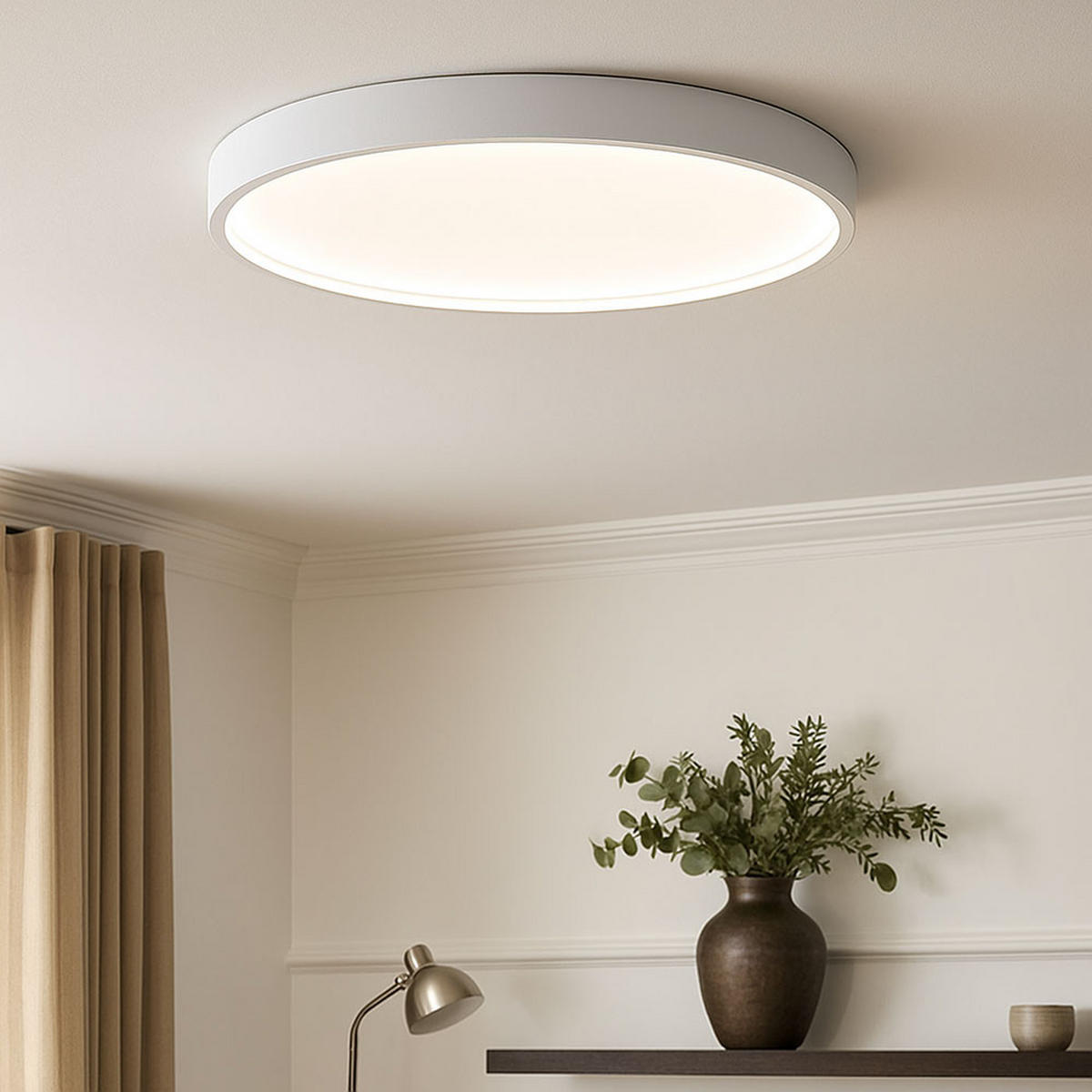 LED DECKENLEUCHTE Metall Weiß Rund - Weiß, Metall (45/45/4.5cm) - Wofi
