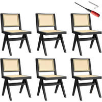 HOLZSTUHL 6er Set Lissy,48,5 x 53,5 x 83 cm, Belastbarkeit 120 kg,schwarz - Schwarz, Holz (48.5/83/53.5cm) - tectake
