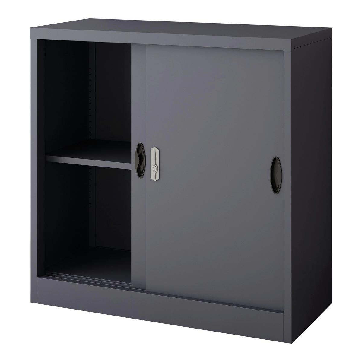AKTENSCHRANK Rieti - Dunkelgrau, Metall (90/90/40cm) - [en.casa]