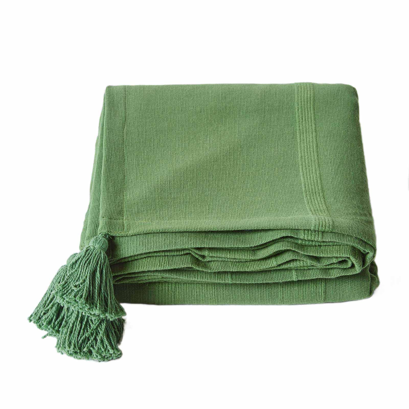 ÜBERWURF Rajput 225/255 cm, 100% Baumwolle - Olivgrün, Textil (225/255cm) - Homescapes