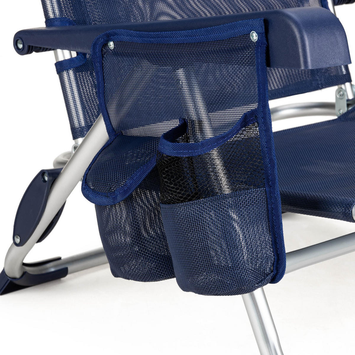 GARTEN-RELAXSESSEL bis 120 kg - Blau, Textil (58.5/74/46cm) - Outtec