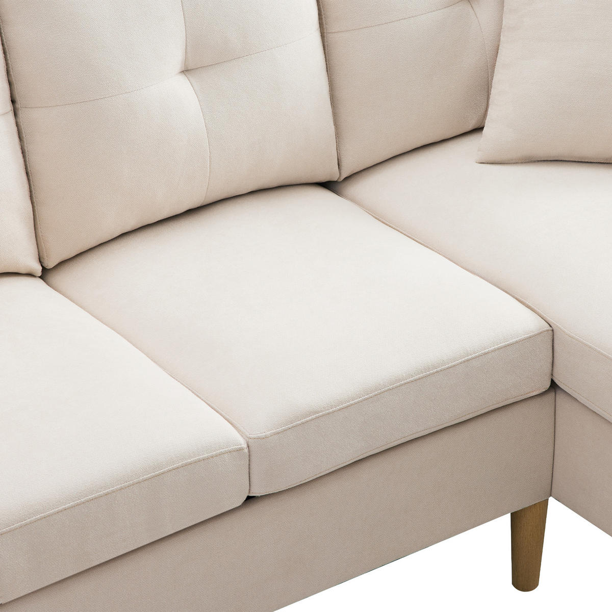 ECKSOFA 175/129/90 cm Beige - Beige, Textil (129/175cm)