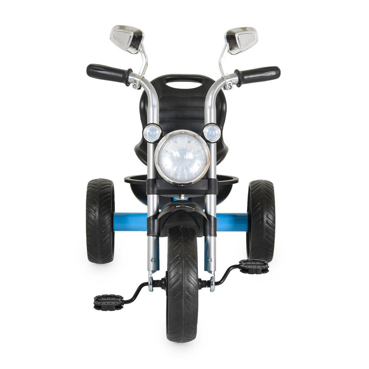DREIRAD Captain Musikfunkion blau Lichter Spiegel Hinterkorb Rückenlehne - Blau, Metall (75/47/65cm)