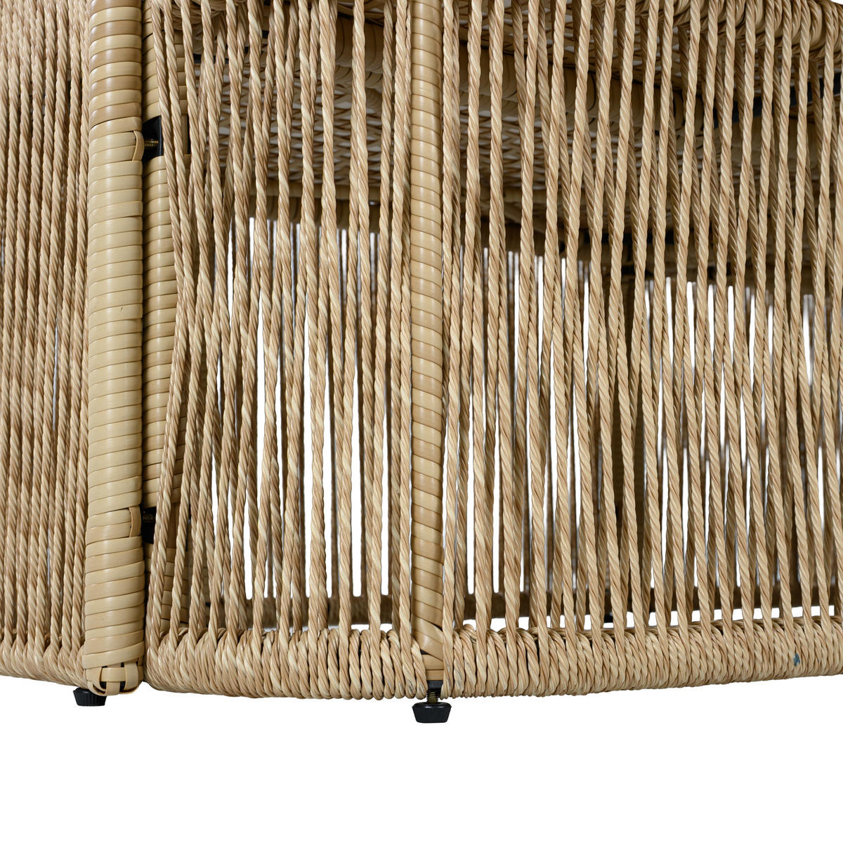 GARTENLOUNGE-SET Gartenmöbel Set mit 3-Sitzer Sofa, 2 Sesseln & Glastisch für Terrasse - Beige/Schwarz, Glas/Textil - STILVORA