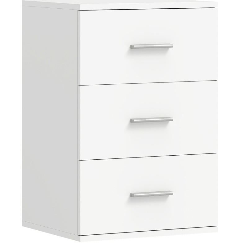 Redom NOČNÍ stolek 40/35/60 cm se 3 zásuvkami, MDF s melaminovým povrchem, Bílá