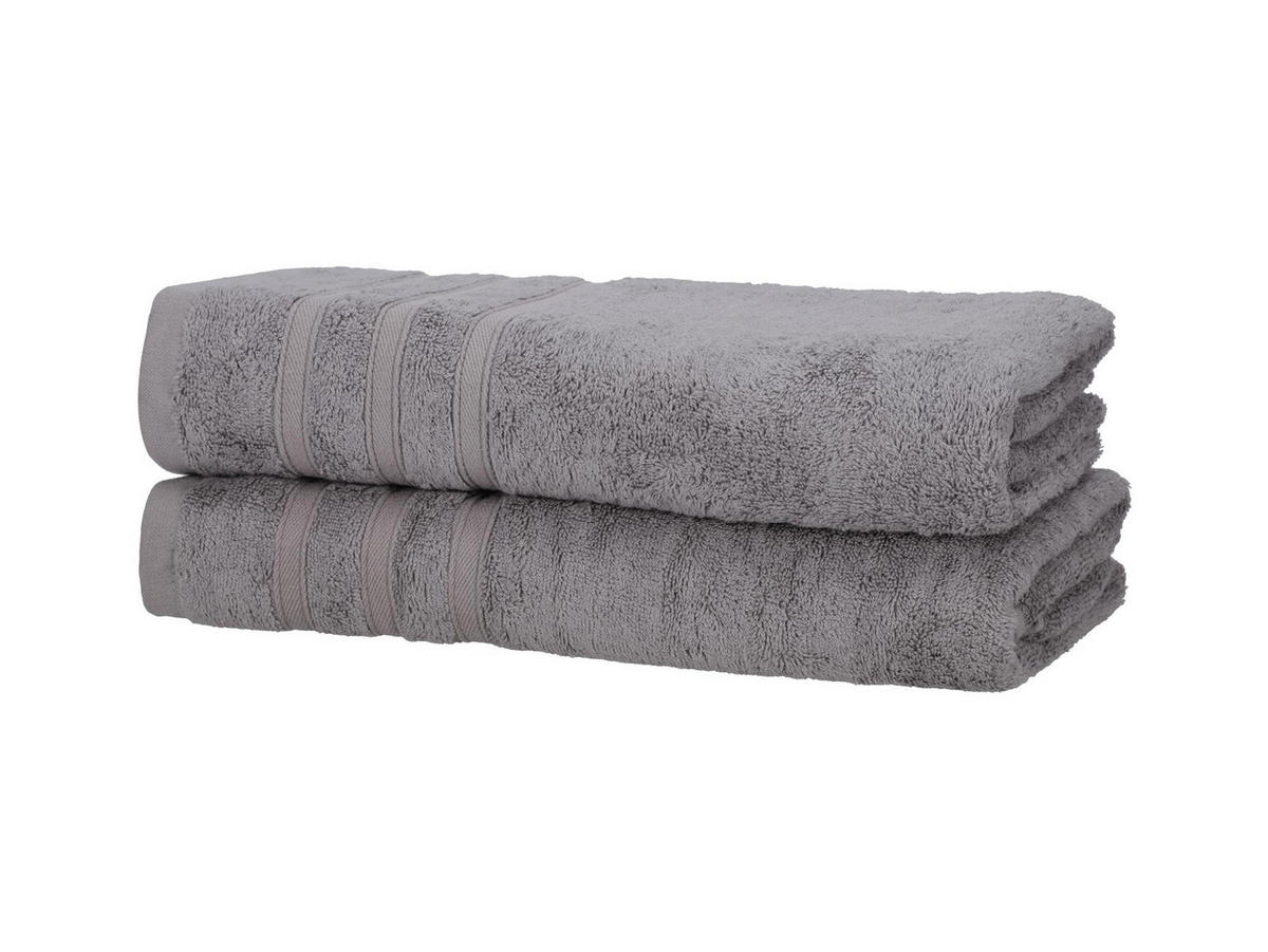 DUSCHTÜCHER 70x140 cm 450g/m2 im 2er Set, Duschtuch Grau - Grau, Textil (70/140cm) - Carpe Sonno