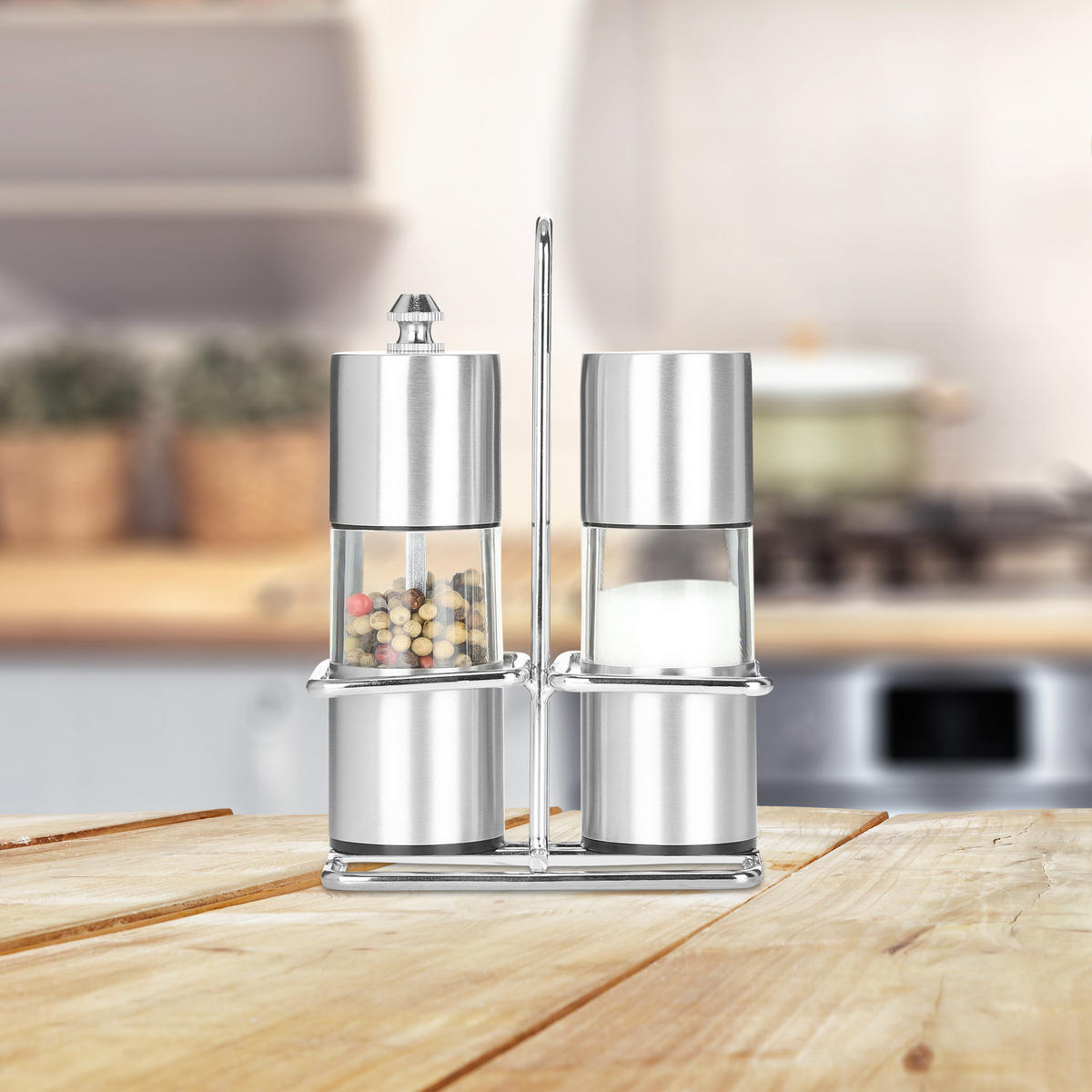 GEWÜRZSTREUER - Silberfarben, Keramik/Kunststoff (10/15/5cm) - Relaxdays