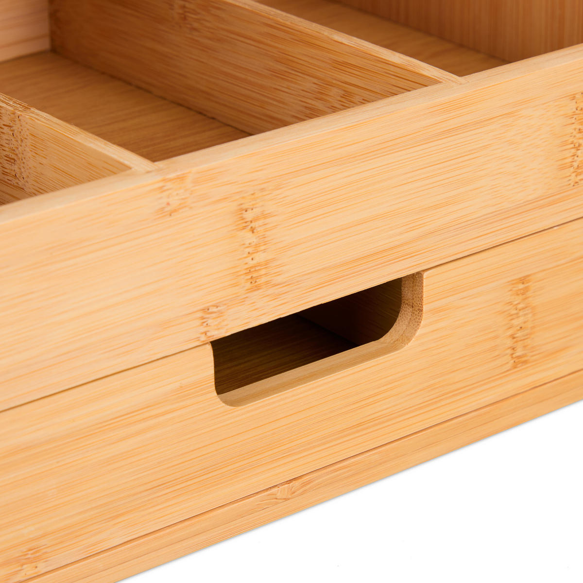 TEE-ORGANIZER - Hellbraun, Holz (27/24/17cm) - Relaxdays