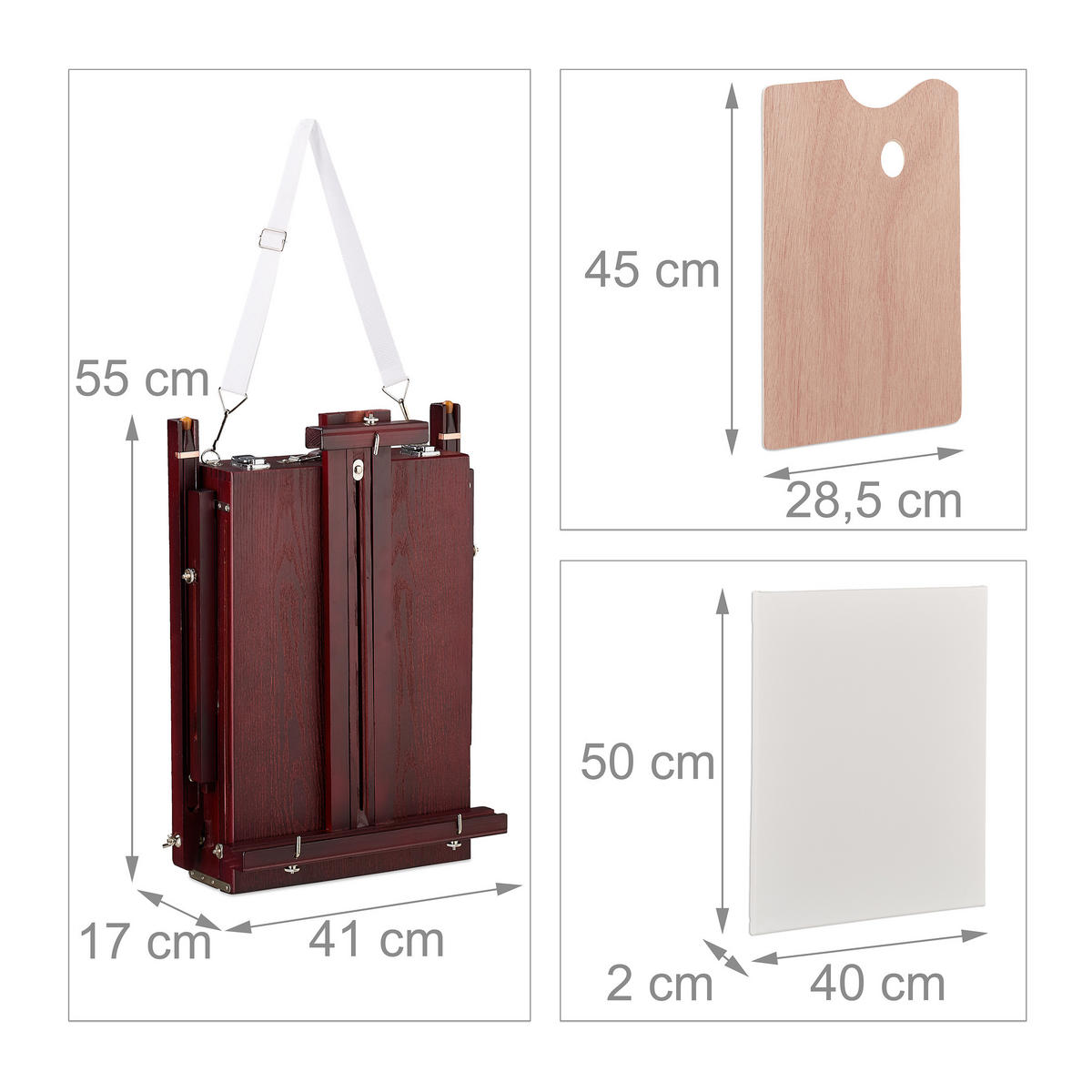 ŞEVALET maro set-35-piese lemn cu valiză - maro, material plastic/lemn - Relaxdays