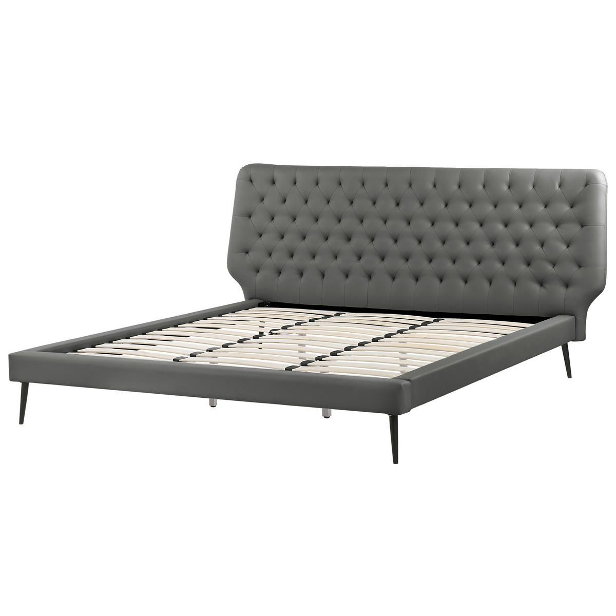 BETT 180/200cm Grau Essonne - Grau, Textil (180/200cm) - Beliani