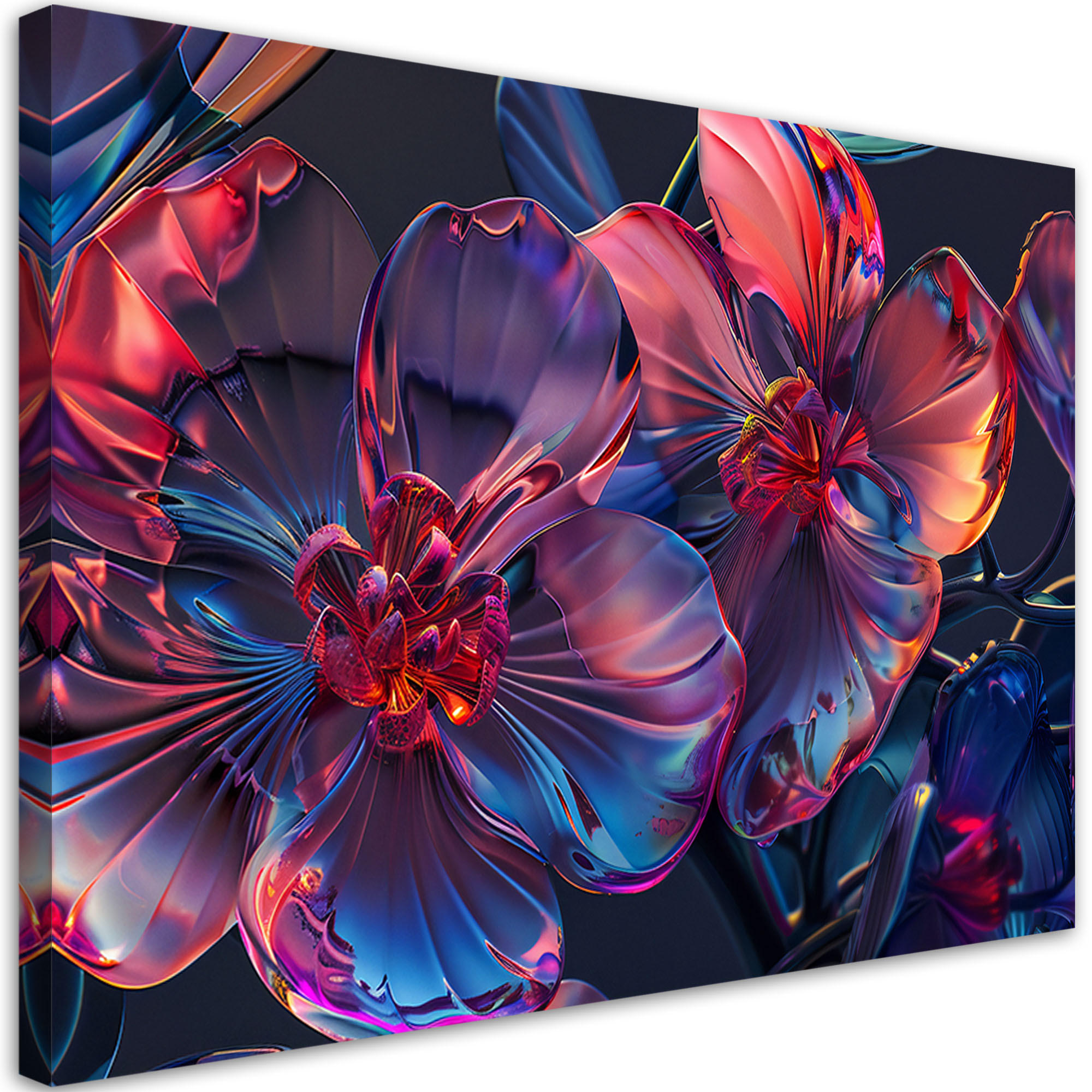 WANDBILD 3d glas makro blumen - Multicolor, Textil (60/40cm) - Feeby