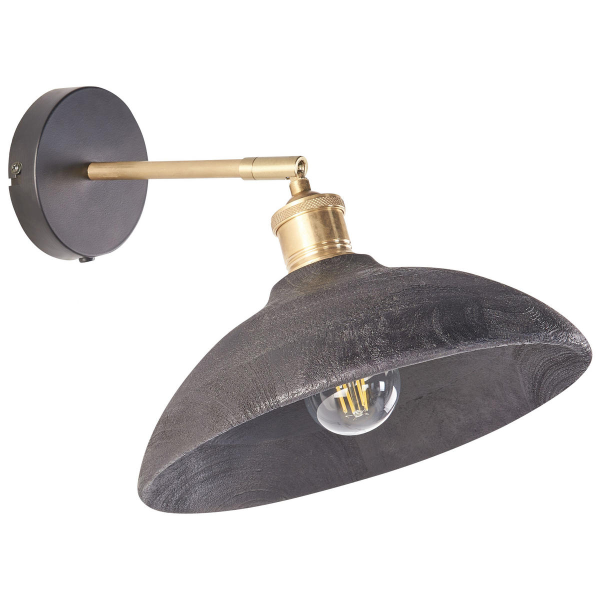 WANDLEUCHTE Yerala 33/29/27 cm - Schwarz, Holz (29/27/33cm) - Beliani