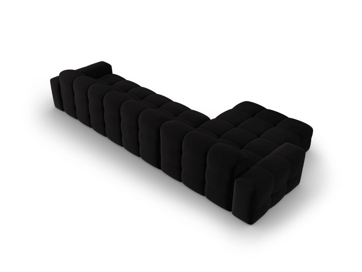 ECKSOFA links Kendal aus Samt schwarz 5 Sitzplätze - Schwarz, Textil (173/357cm) - Micadoni