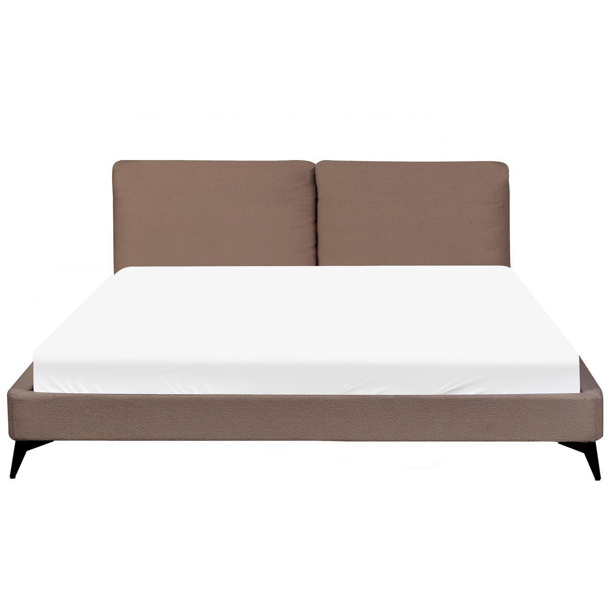 POLSTERBETT mit Lattenrost 180/200 cm Braun Melle - Braun, Textil (180/200cm) - Beliani
