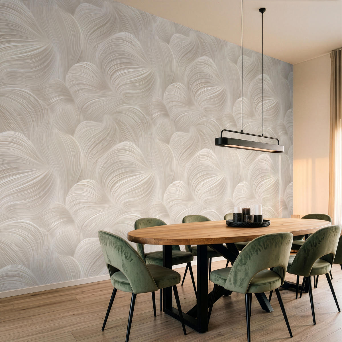 TAPETE - Lines - Ventilator - Beige - 450x300 cm - Creme, Papier (450/300cm) - OnlyWow