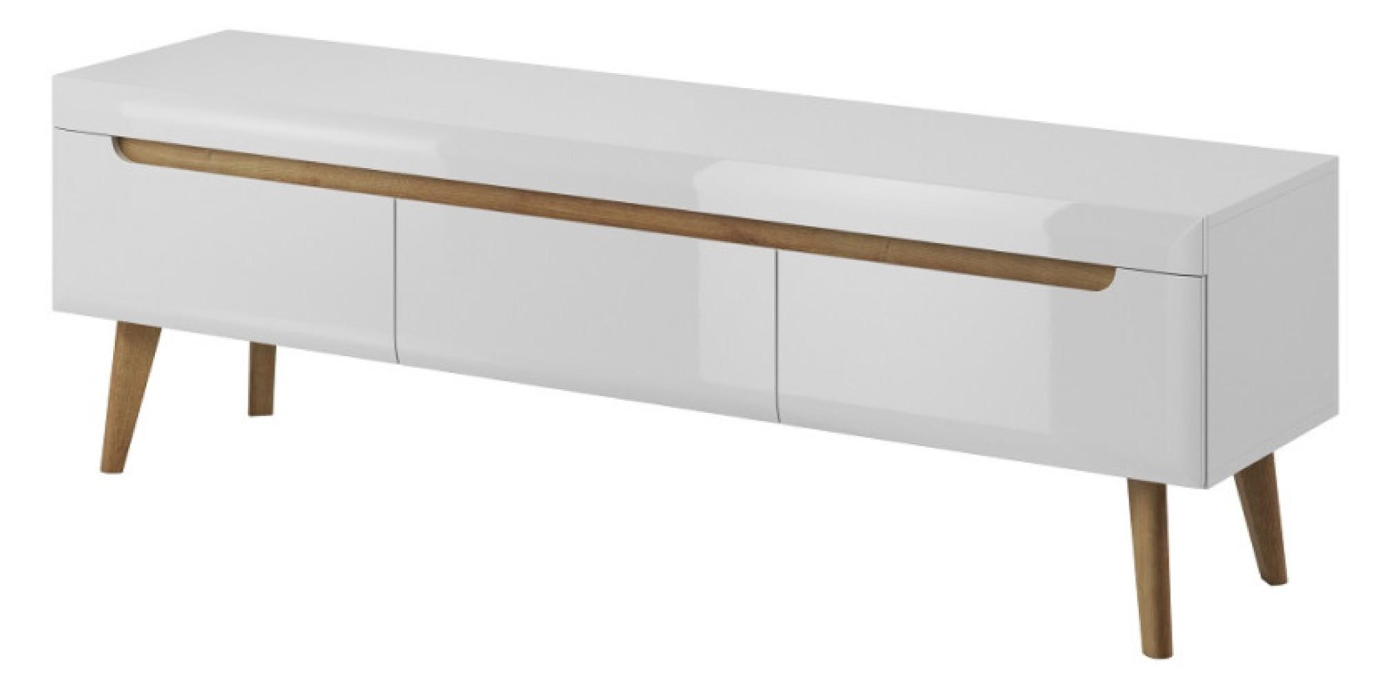 SCHRANK Weiß Nordan TV-Unterteil Riviera Eiche 160 cm - Eichefarben/Weiß, Holzwerkstoff (160/50/40cm) - Sepro Meble