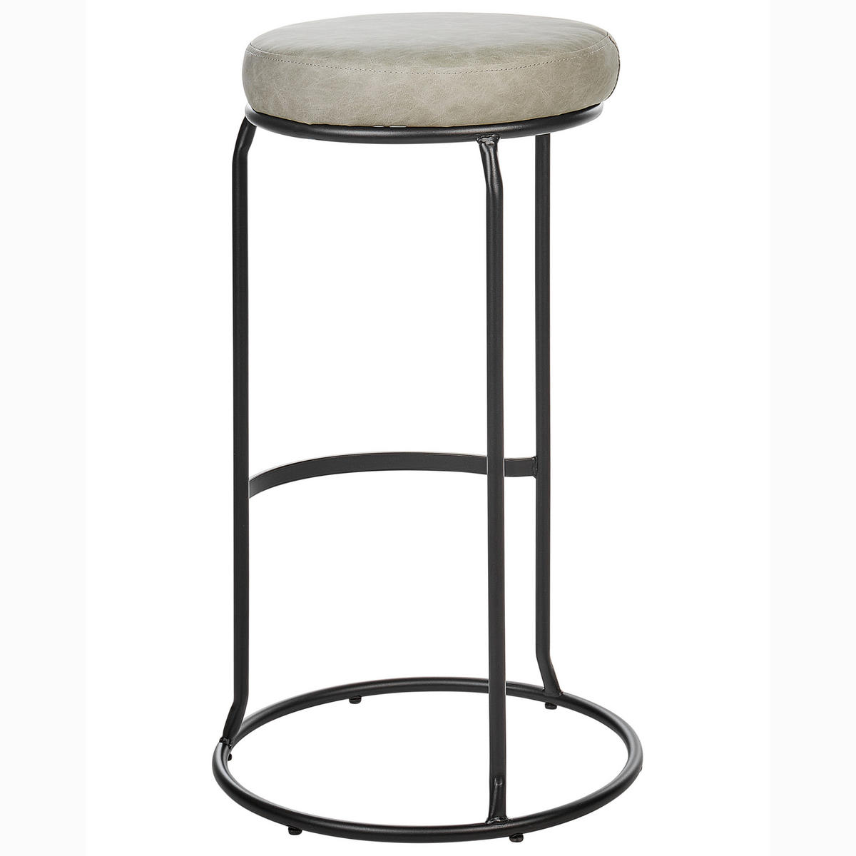 BARHOCKERN 2er-Set Hellgrau Milroy - Hellgrau/Schwarz, Kunststoff (43/74/43cm) - Beliani