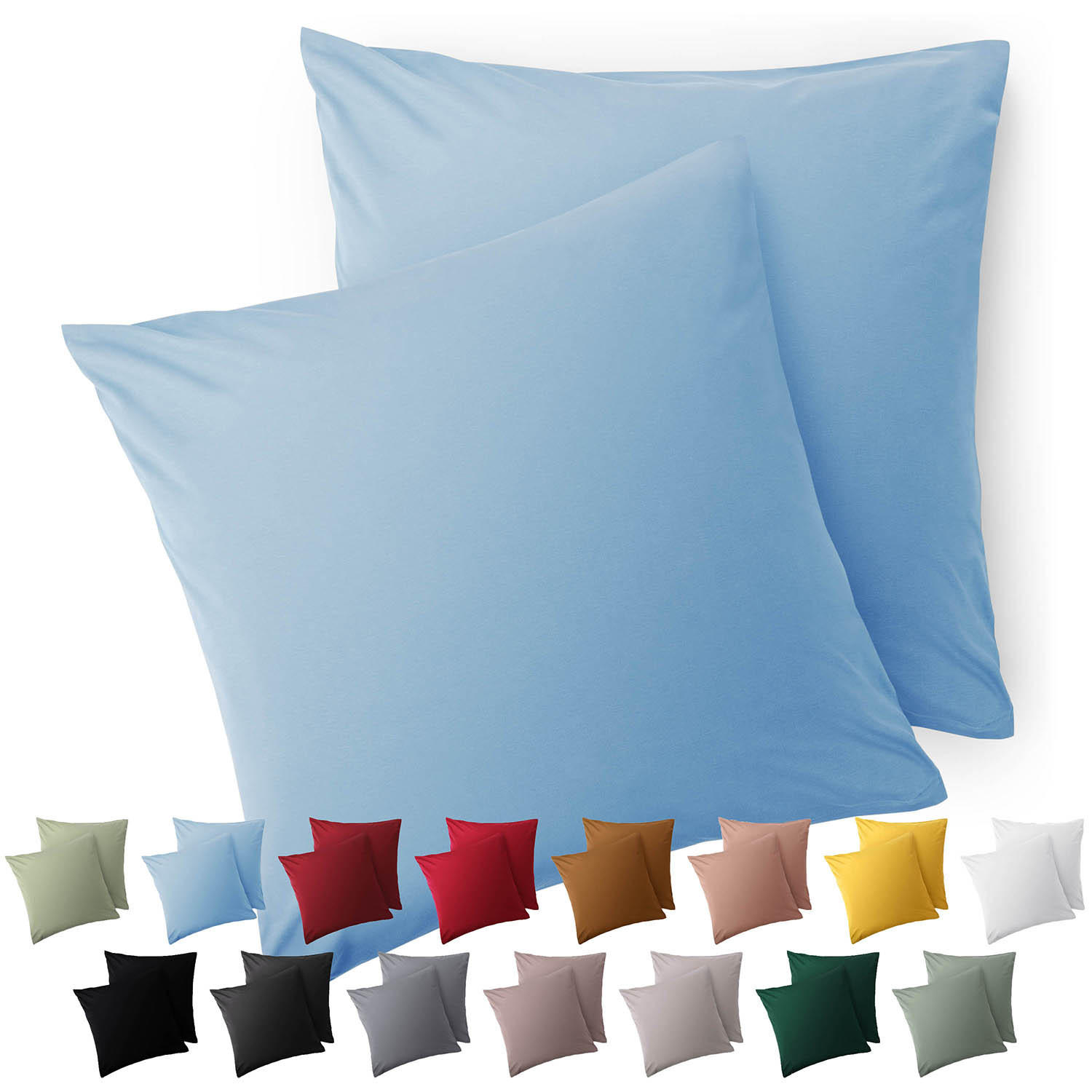 Blumtal Kissenbezug Hellblau 65x65 cm