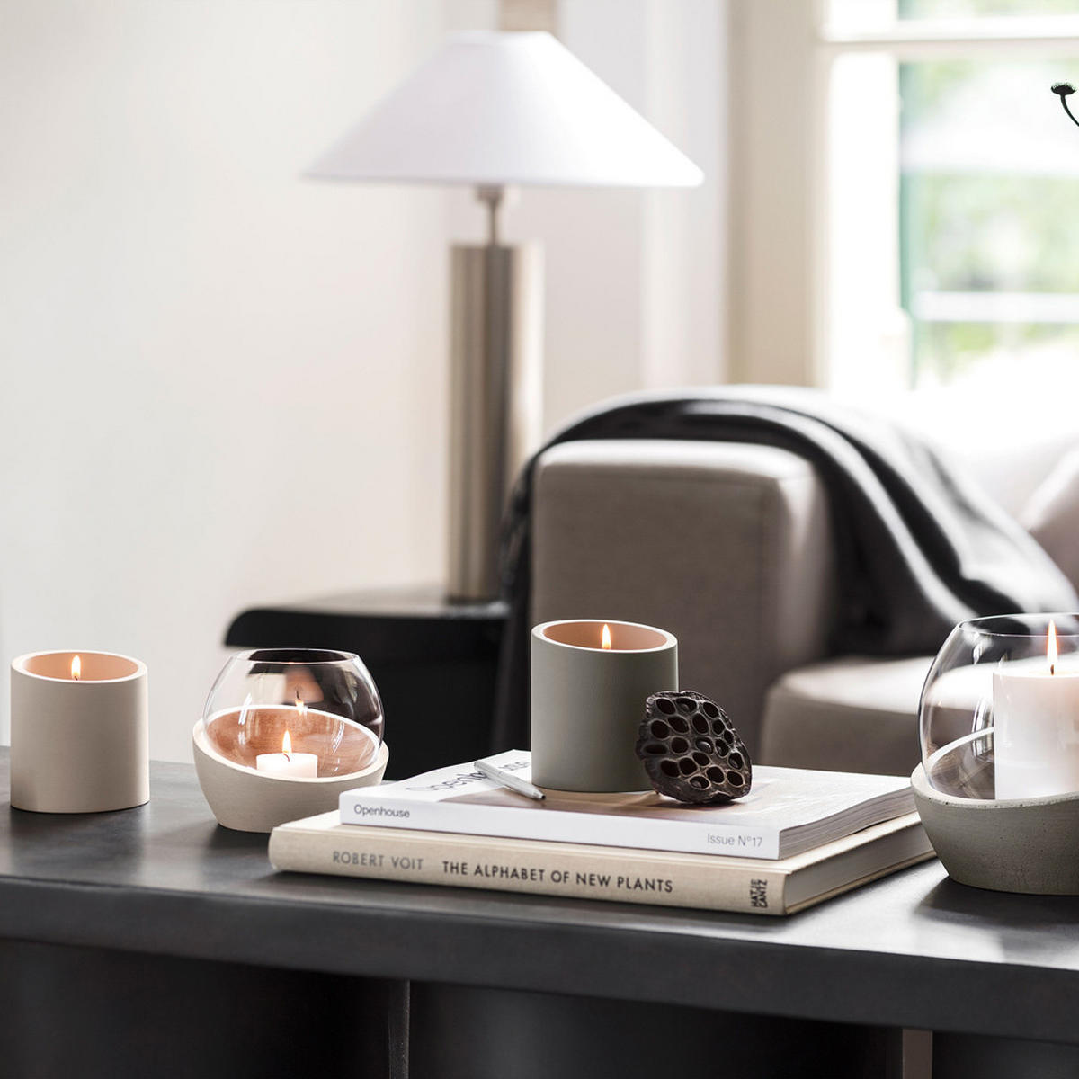 DUFTKERZEN FANTASY New Moon Home taupe ø 8,6 x 9,1 cm 6er Set - Taupe, Stein (9.1cm) - Villeroy & Boch