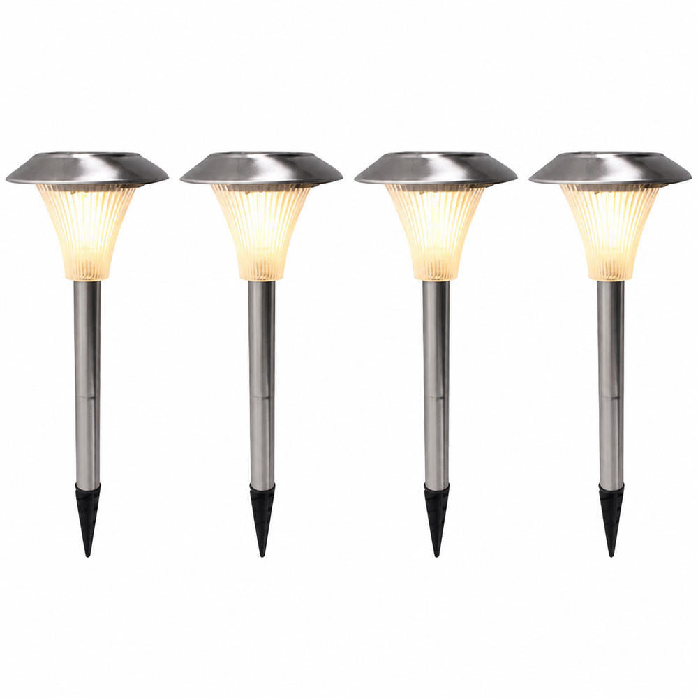 STECKERLEUCHTE LED, Edelstahl, Silber, Solar, Sensor - Silberfarben, Metall (13/13/38cm)