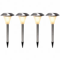 STECKERLEUCHTE LED, Edelstahl, Silber, Solar, Sensor - Silberfarben, Metall (13/13/38cm)