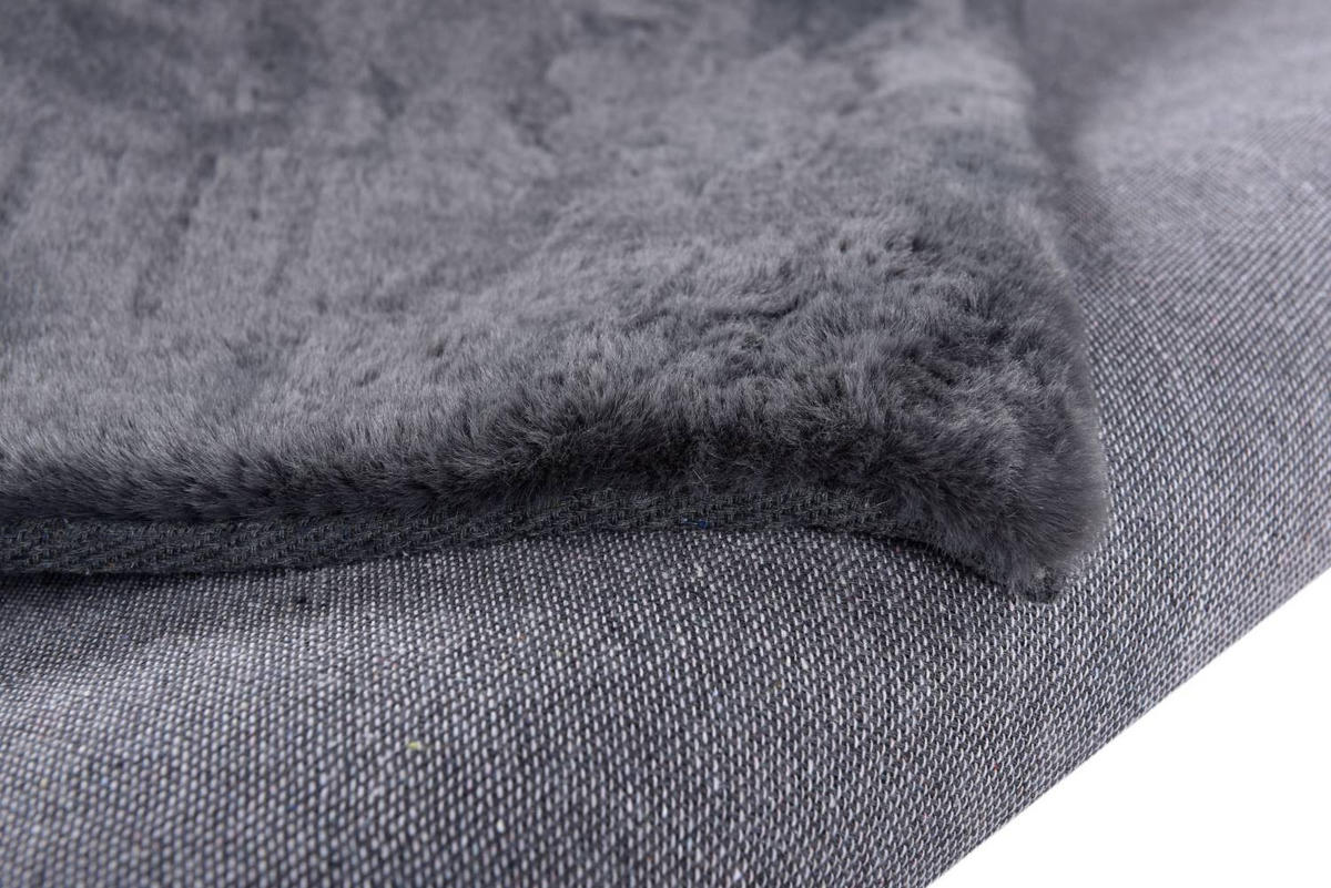 KUNSTFELLTEPPICH Chiara 40x60 cm - Anthrazit, Textil (40/60cm) - Gino Falcone