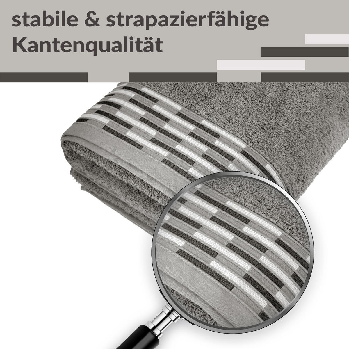 BADETUCH Lugano Dunkelgrau 100x200 cm - Dunkelgrau, Textil (100/200cm) - Lashuma