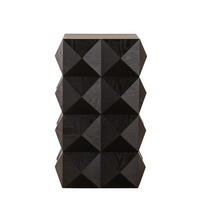BEISTELLTISCH 60 cm hoch in Schwarz aus Massivholz und MDF im Retro-Stil - Schwarz, Holzwerkstoff (37/37/60cm) - Flora Grace