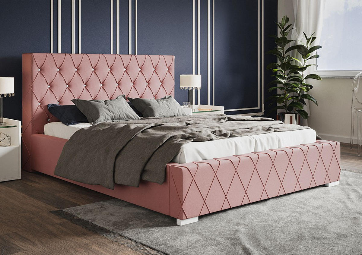 BETTGESTELL Rosa BEN 4 180x200 cm - Rosa, Textil (180/200cm) - Sepro Meble