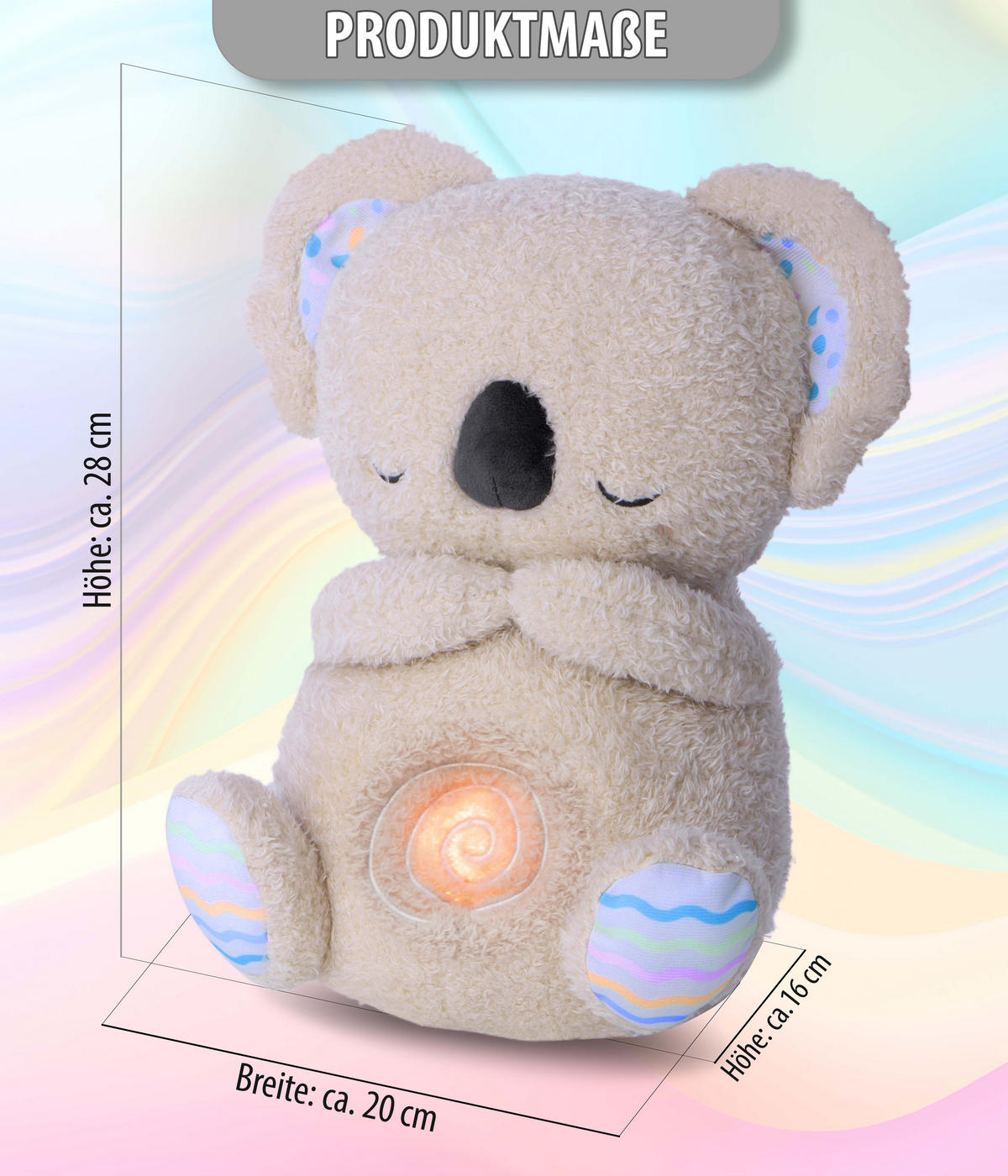 KUSCHELTIER-NACHTLICHT mit Musik und Timer für Neugeborene - waschbar und beruhigend - Weiß, Kunststoff (20.2/17.3/28.8cm) - Northpoint