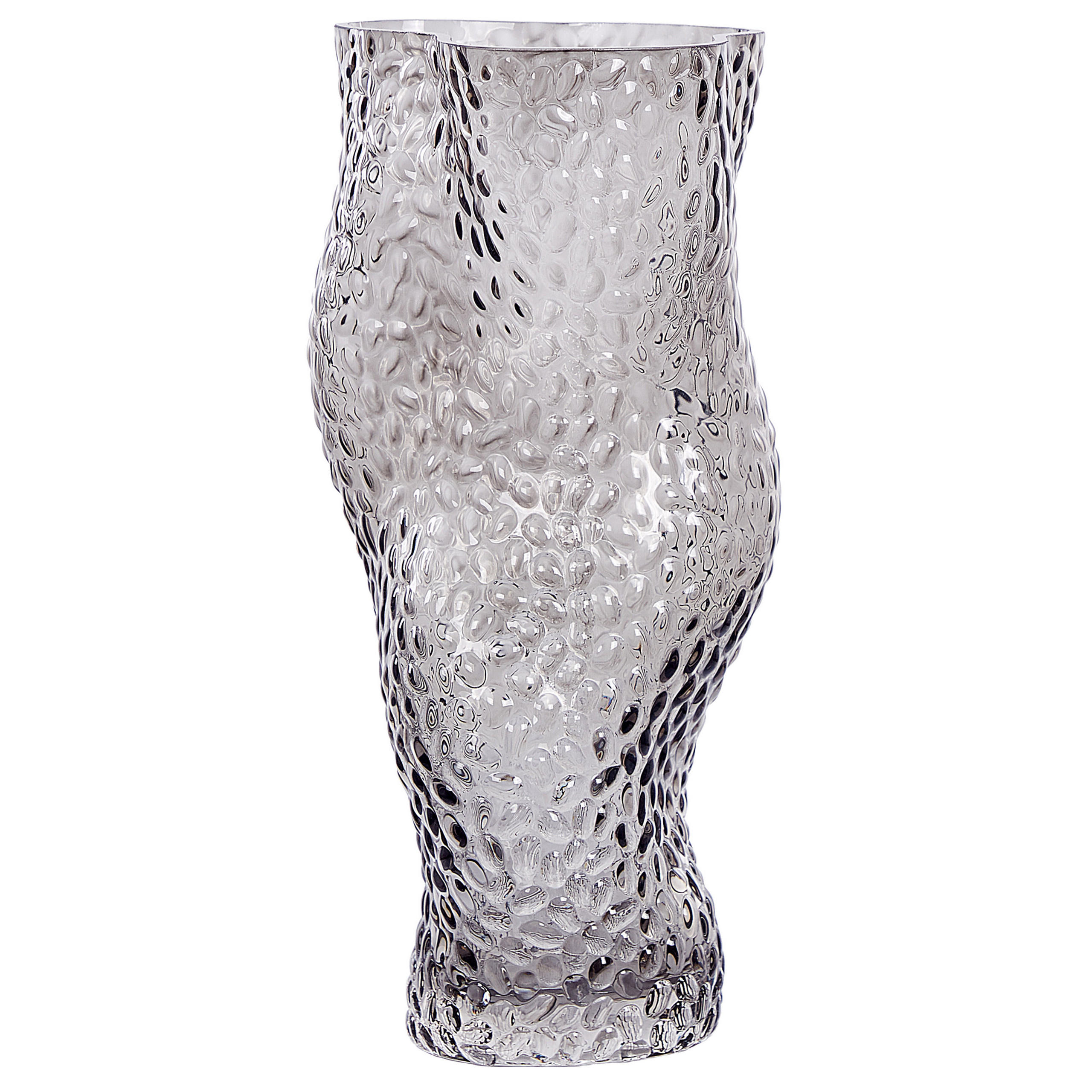 BLUMENVASE Glas grau Dytiko - Grau, Glas (31cm) - Beliani