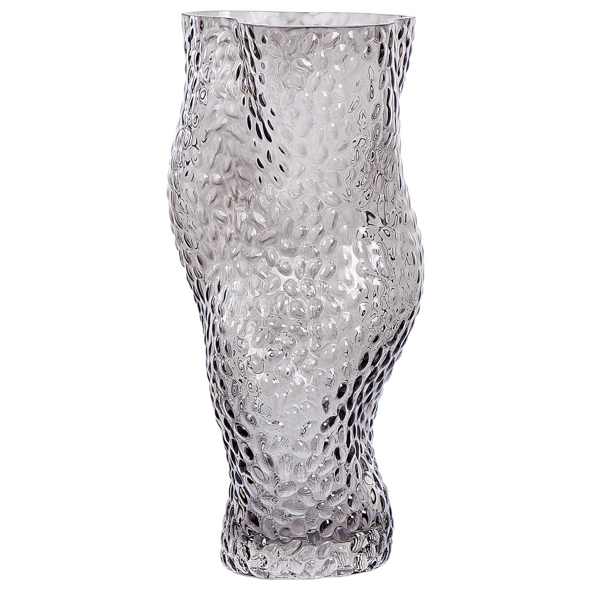 BLUMENVASE Glas grau Dytiko - Grau, Glas (31cm) - Beliani