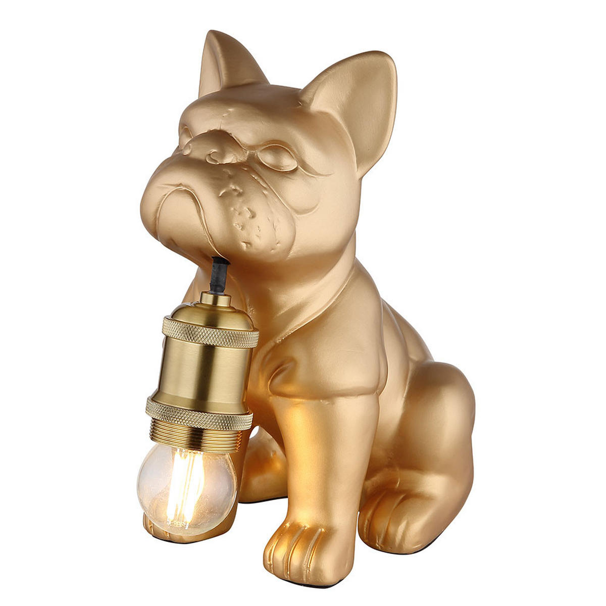 TISCHLEUCHTE Keramik Metall Gold Hundedesign - Goldfarben, Metall (19.5/12.5/24cm) - Globo Lighting