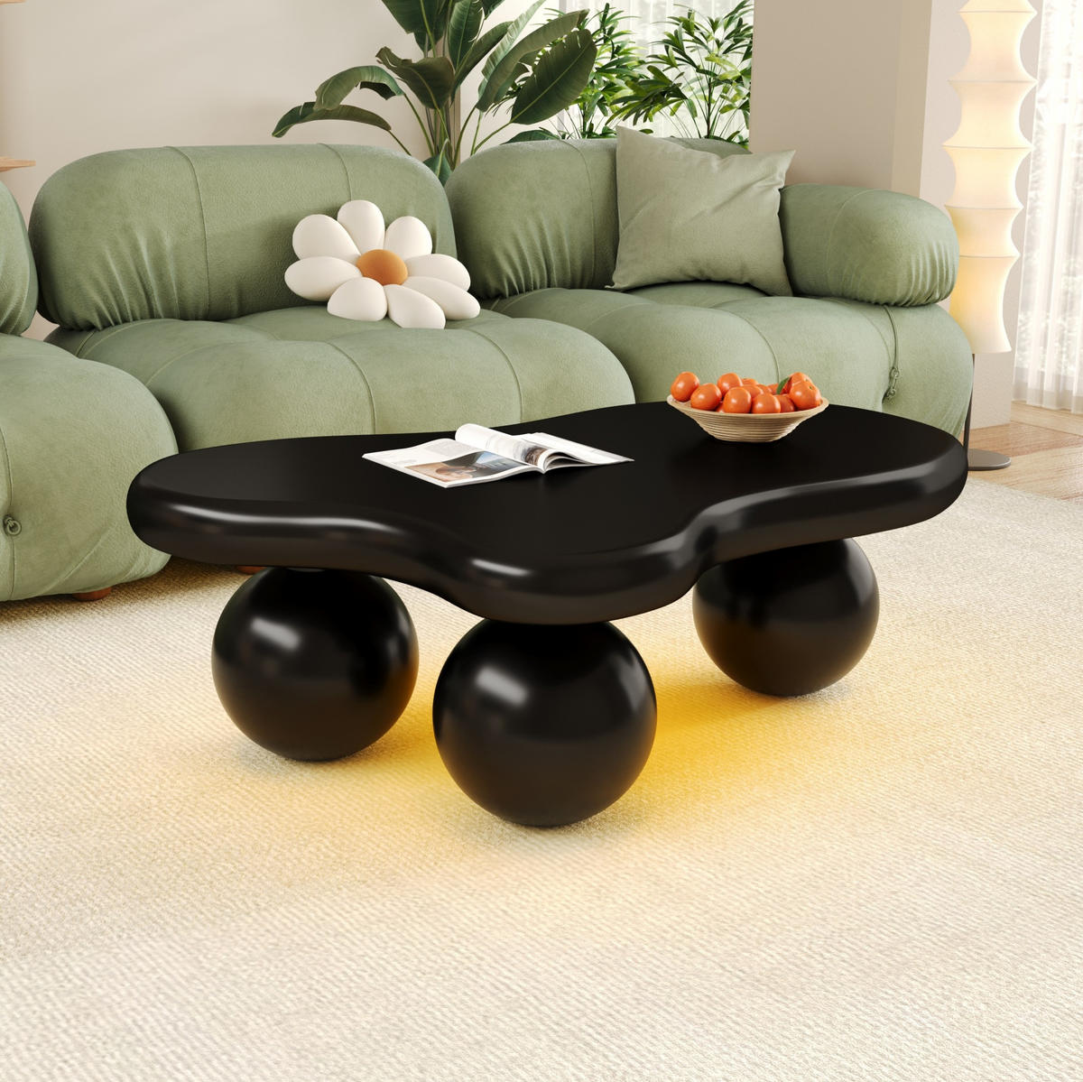 COUCHTISCH 95/62.5/32 cm schwarz aus MDF mit LED-Beleuchtung - Schwarz, Holzwerkstoff (95/62.5/32cm) - OKMYHOME