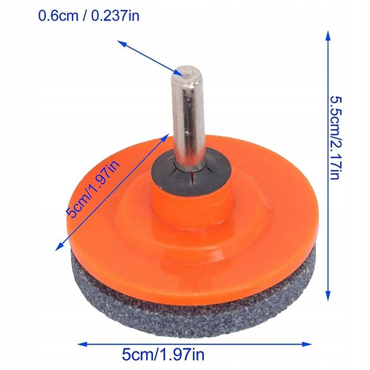 SCHLEIFSTEIN Universal - Aufsatz für Akkuschrauber, Gewinde 0,6 cm, 5 x 5 x 5,5 cm, Edelstahl ABS - Multicolor, Kunststoff/Metall (10/10/10cm)