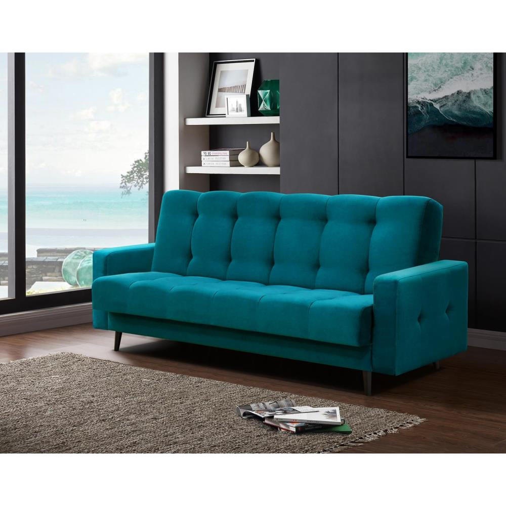 3-SITZER Schlafsofa Nancy Bis türkis - Türkis, Holz/Textil (220/89/93cm) - Beautysofa