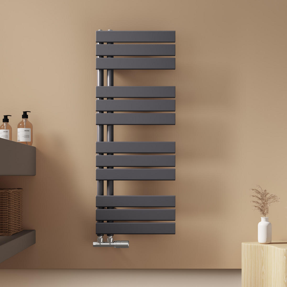 HEIZKÖRPER wasserführend Anthrazit 104,1/40/5,9 cm - Anthrazit, Metall (40/104.1/5.9cm) - EMKE