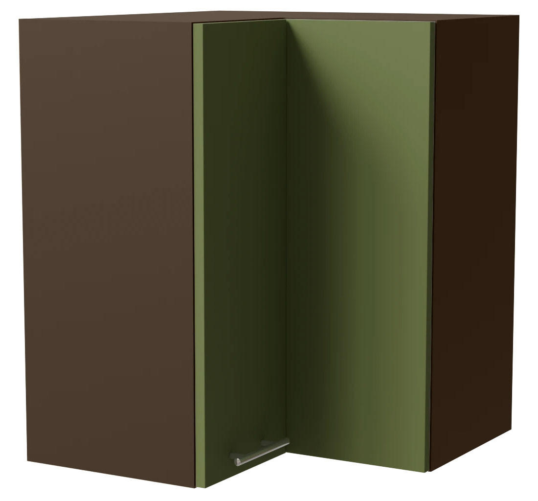 ECKHÄNGESCHRANK Brerra W12/60 Lava / RAL 6025 farngrün Matt 60 / 60 / 72cm - Dunkelgrau/Grün, Holz/Holzwerkstoff (60/72/60cm) - Feldmann-Wohnen