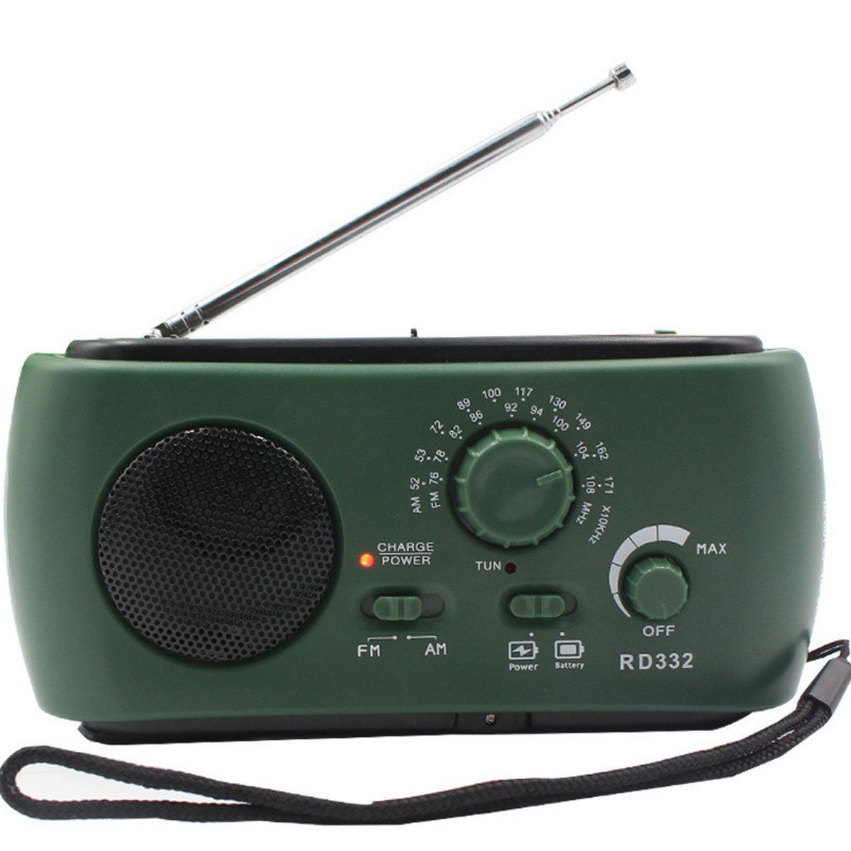RADIO – FM/AM – LED-Taschenlampe/Notladefunktion/Batteriebetrieben – Grün - Grün, Kunststoff (15/7/5cm) - DCA
