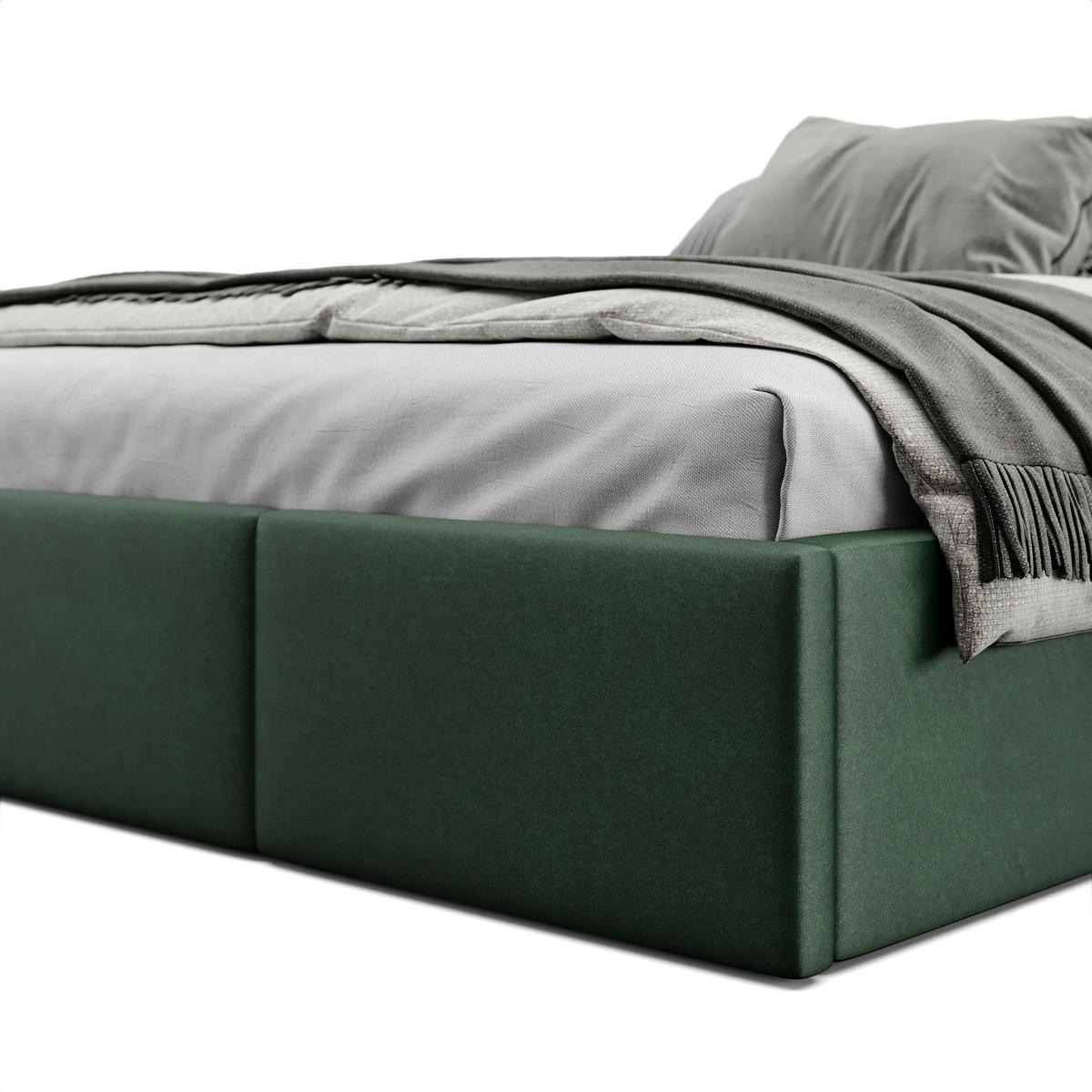 POLSTERBETT für Schlafzimmer Bett mit Stauraum Flaschengrün 180x200cm - Dunkelgrün, Holzwerkstoff/Textil (180/200cm) - Muralo