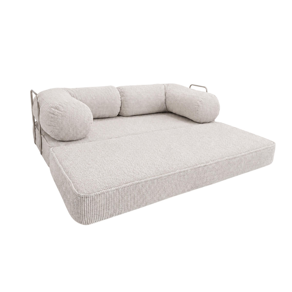 HOCHWERTIGES zeitgenössisches Design Sofa Beige/Hellgrau - Beige, Textil (200/70/100cm) - SURB