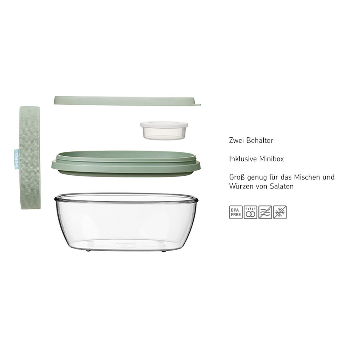 LUNCHBOX DUO Ellipse Vivid Blue 825 + 600 ml - Blau, Kunststoff (17.5/7.5/22.5cm) - Mepal