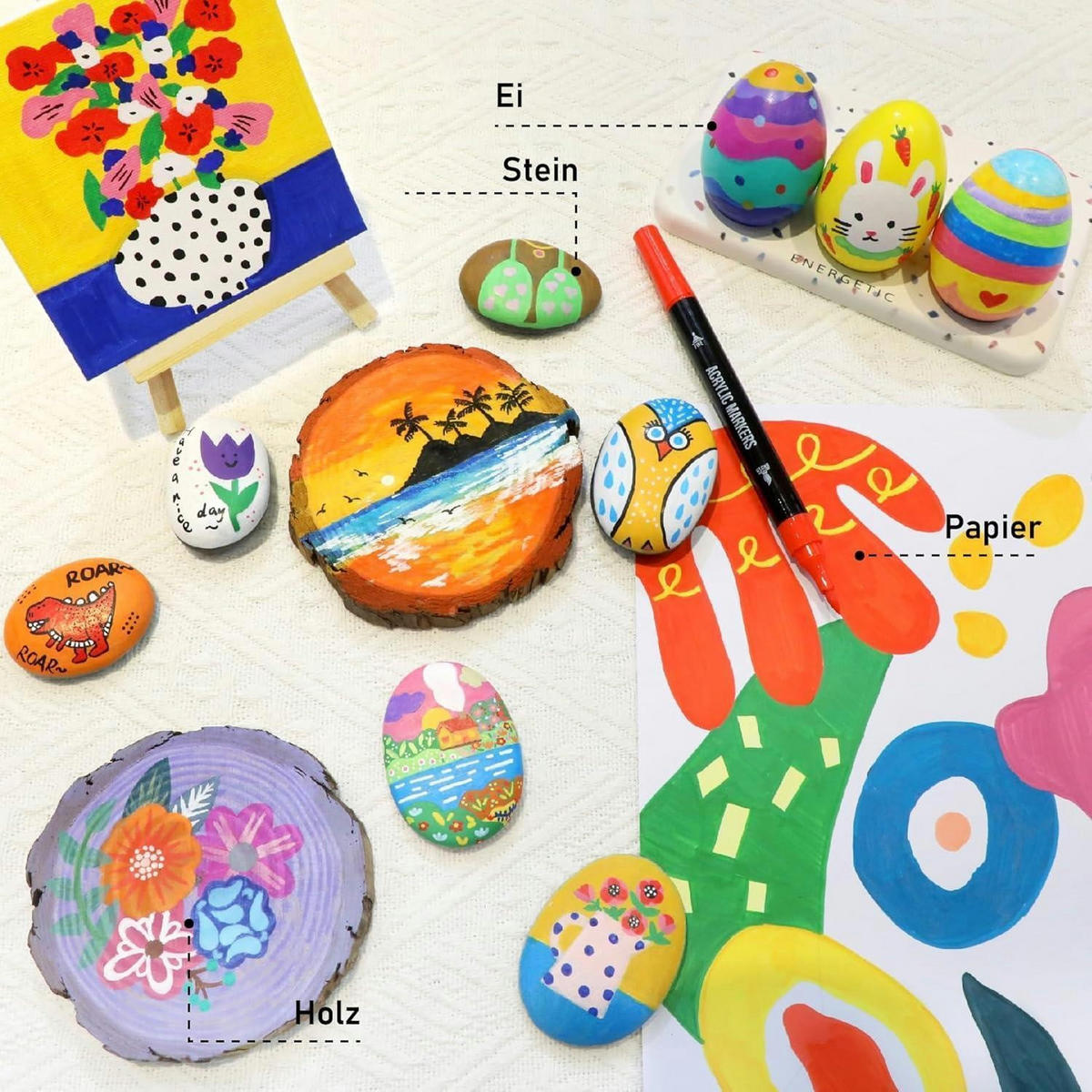 ACRYLSTIFTE 72-teiliges Set mit Doppelspitze - Multicolor, Kunststoff (10/10/15cm)